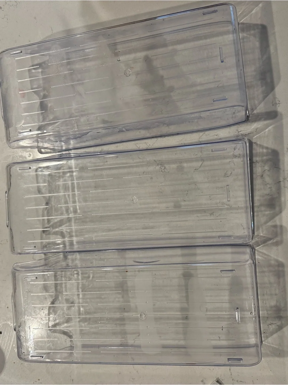 Clear Plastic Refrigerator Bins - Set of 3